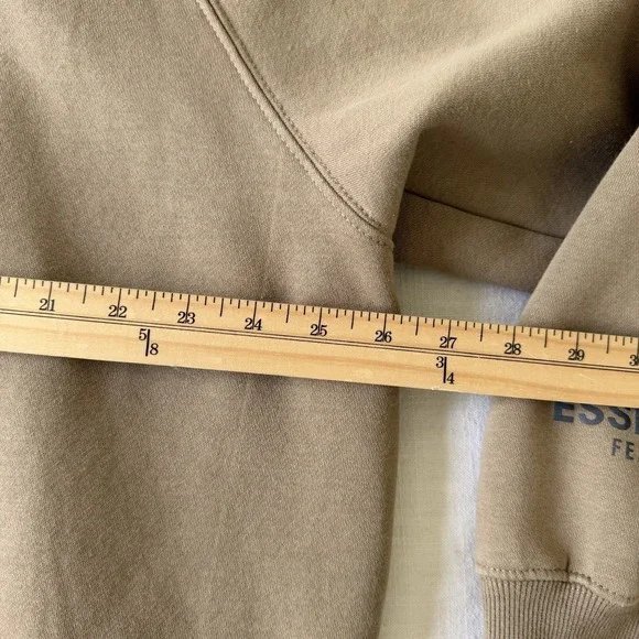 Fear of God Essentials Hoodie Beige Men's XL Premium Fleece Pullover